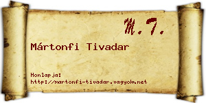 Mártonfi Tivadar névjegykártya