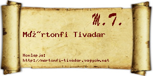 Mártonfi Tivadar névjegykártya